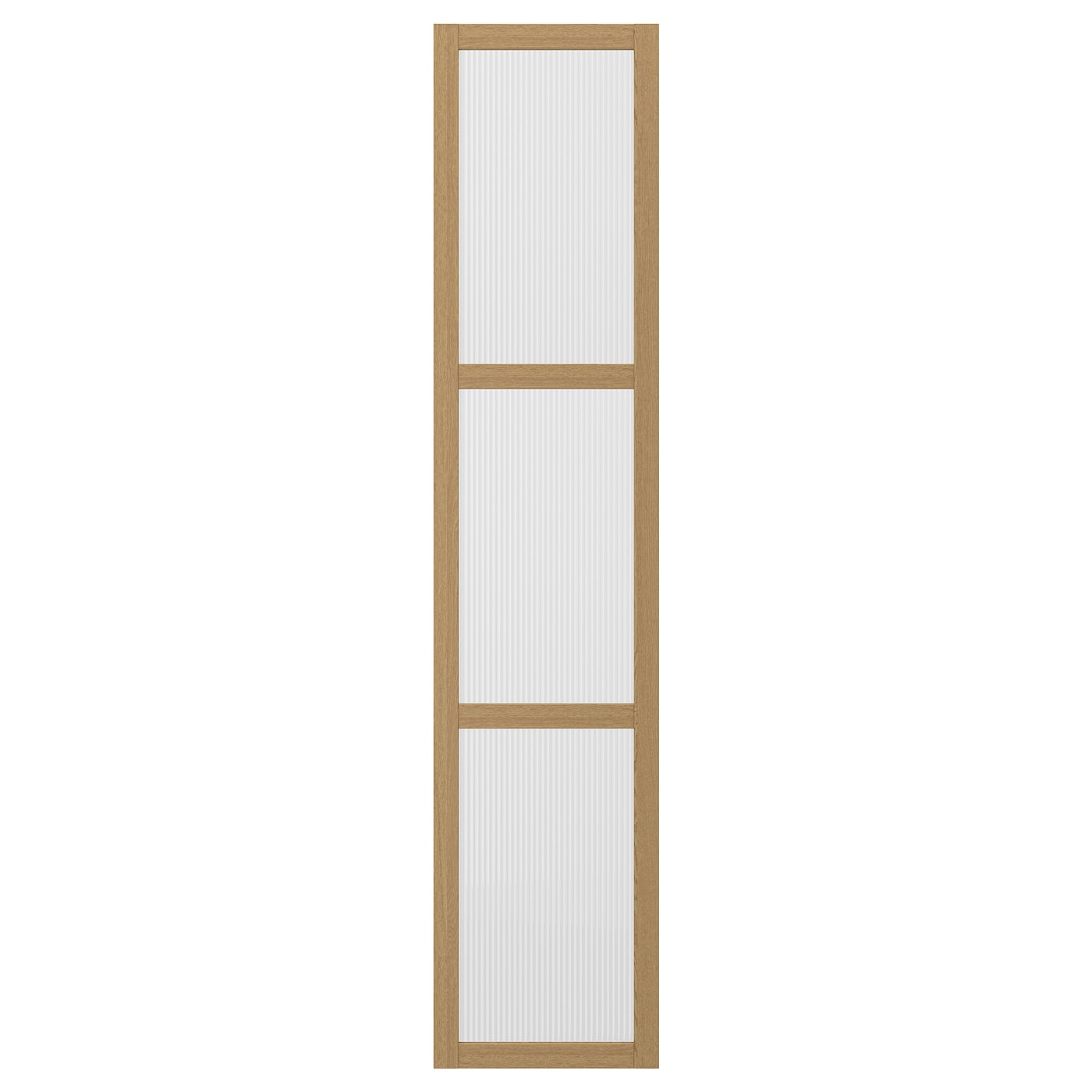 IKEA TONSTAD Puerta con bisagras chapa roble/vidrio 50x229 cm
