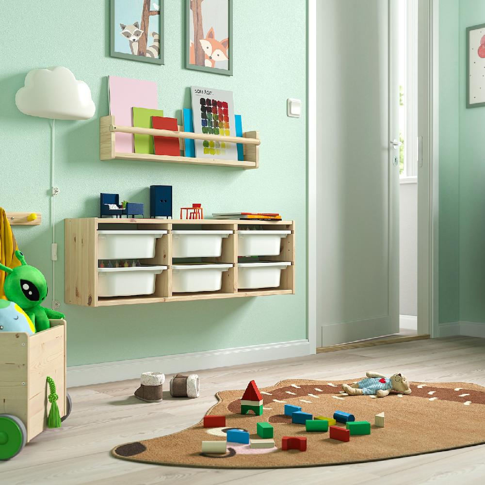 IKEA TROFAST Almacenaje De Colgar Pino Tte Claro/blanco 93x21x30 Cm