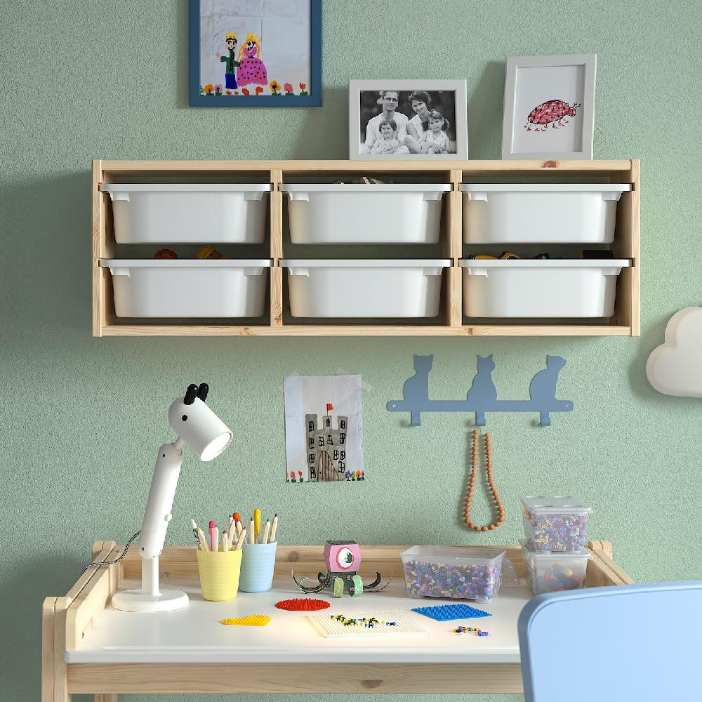 IKEA TROFAST Almacenaje De Colgar Pino Tte Claro/blanco 93x21x30 Cm