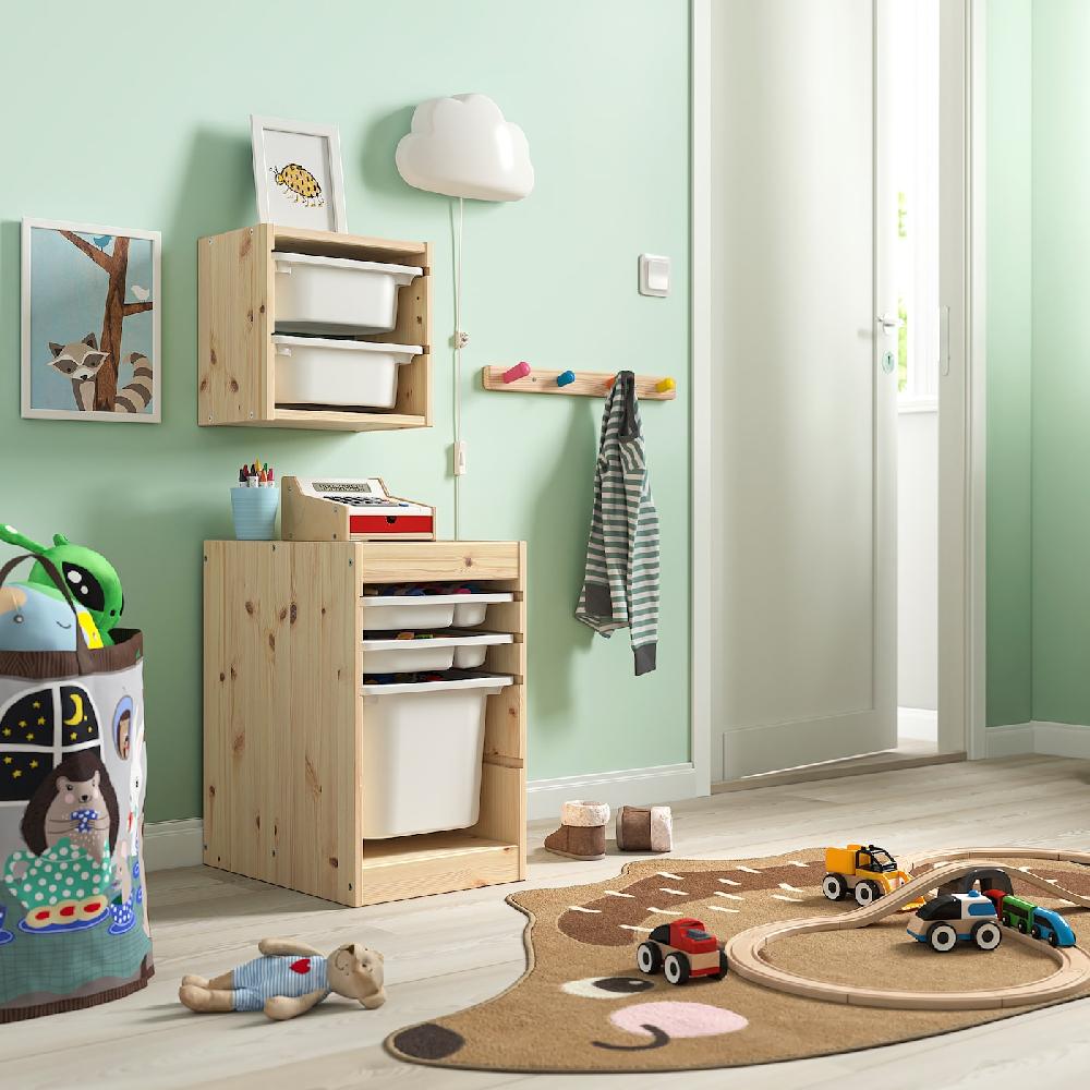 IKEA TROFAST Almacenaje De Colgar Pino Tte Claro/blanco 32x21x30 Cm