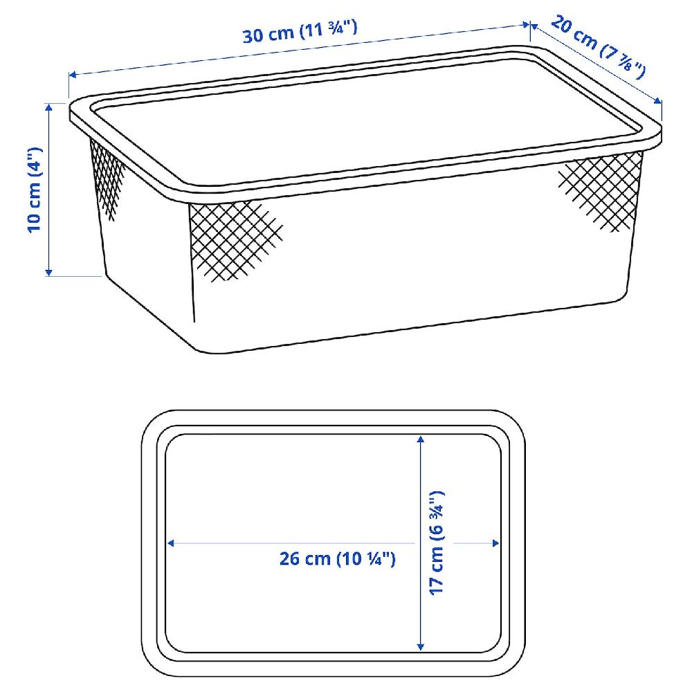 IKEA TROFAST Caja De Rejilla Gris Oscuro 20x30x10 Cm