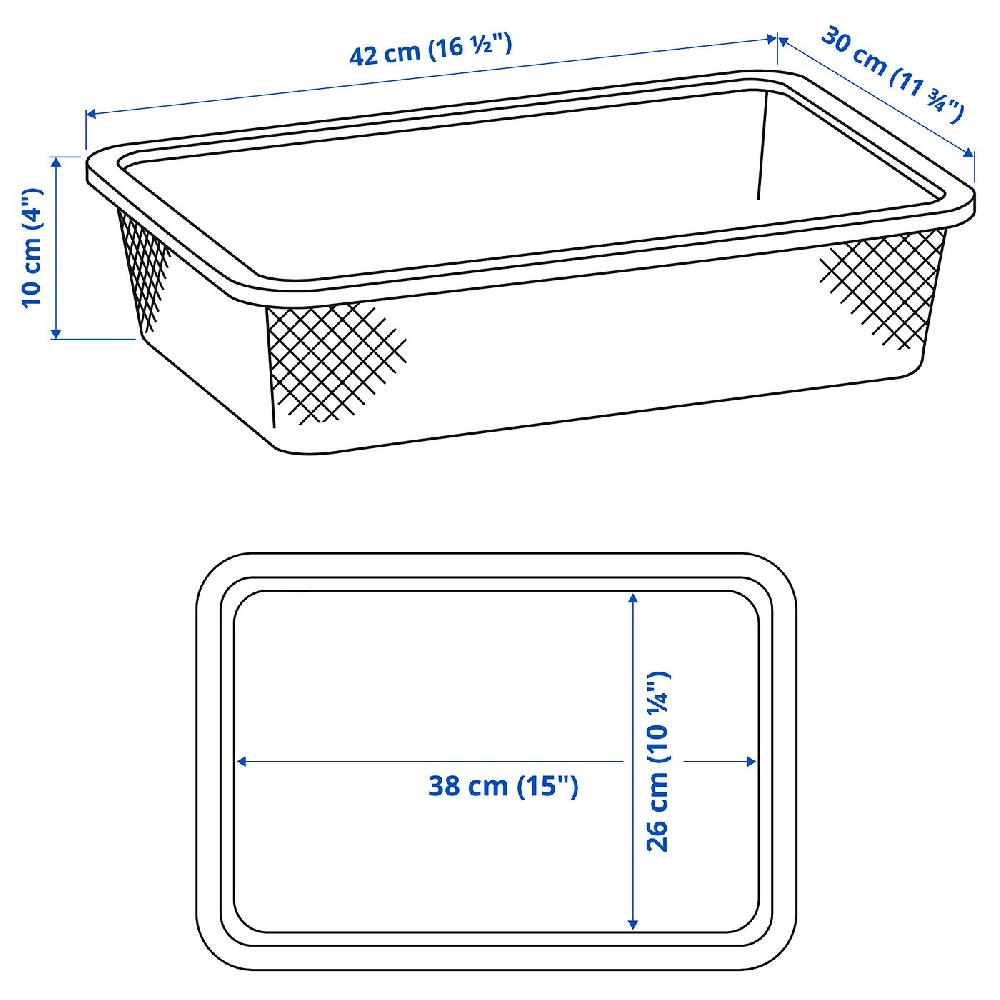 IKEA TROFAST Caja De Rejilla Gris Verde Claro 42x30x10 Cm