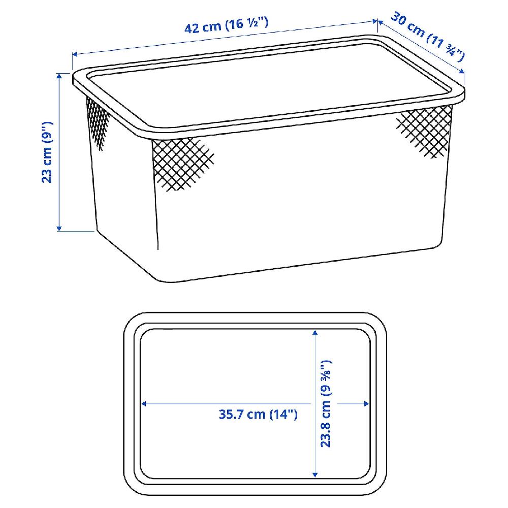 IKEA TROFAST Caja De Rejilla Gris Verde Claro 42x30x23 Cm