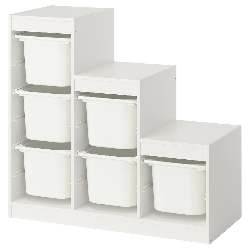 IKEA TROFAST Combinación de almacenaje con cajas blanco/blanco 99x44x94 cm