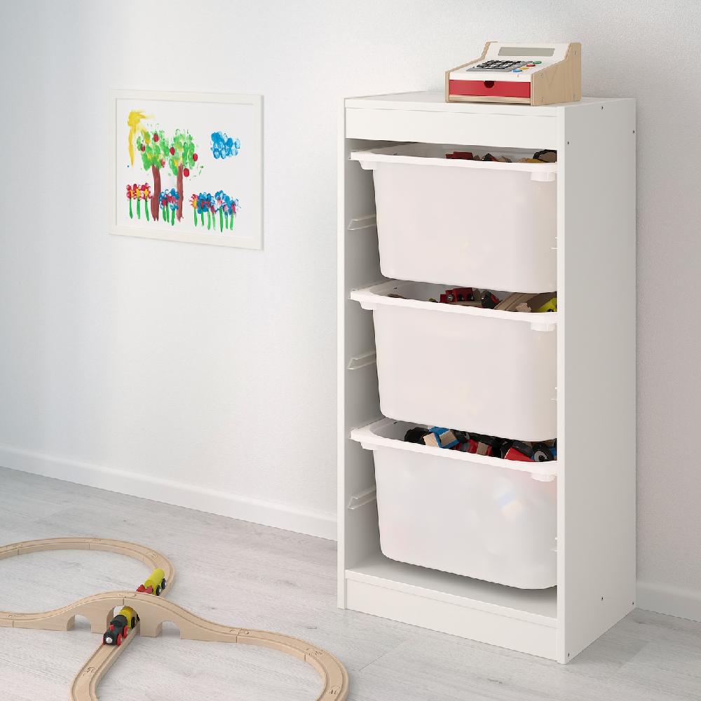 IKEA TROFAST Combinación De Almacenaje Con Cajas Blanco/blanco 46x30x94 Cm