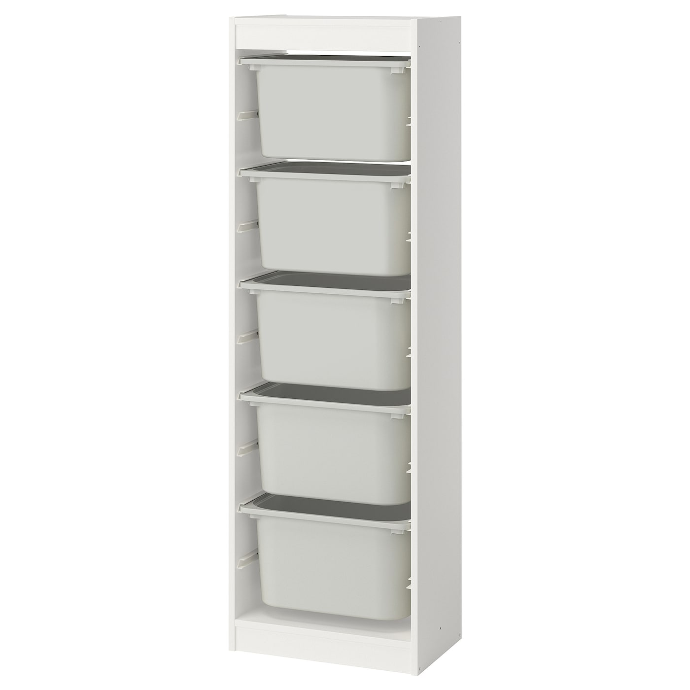 IKEA TROFAST Combinación de almacenaje con cajas blanco/gris 46x30x145 cm