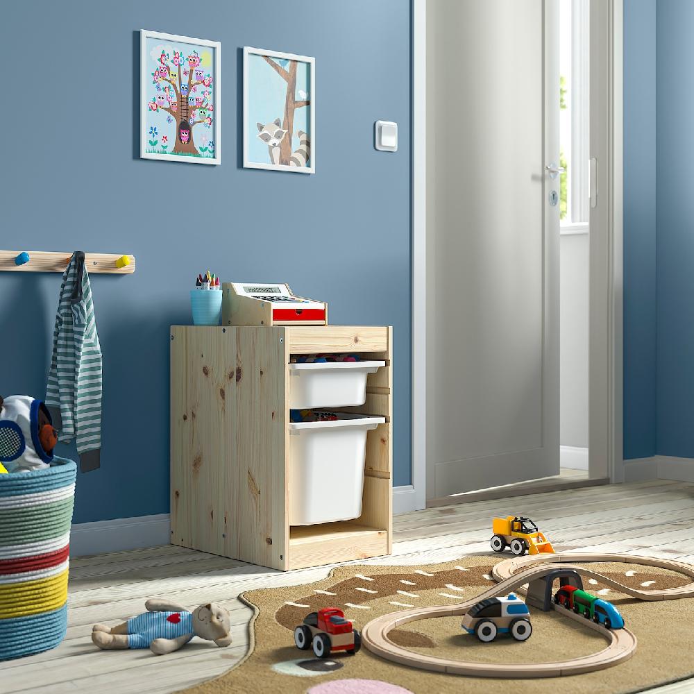 IKEA TROFAST Combinación De Almacenaje Con Cajas Pino Tte Claro/blanco 32x44x52 Cm