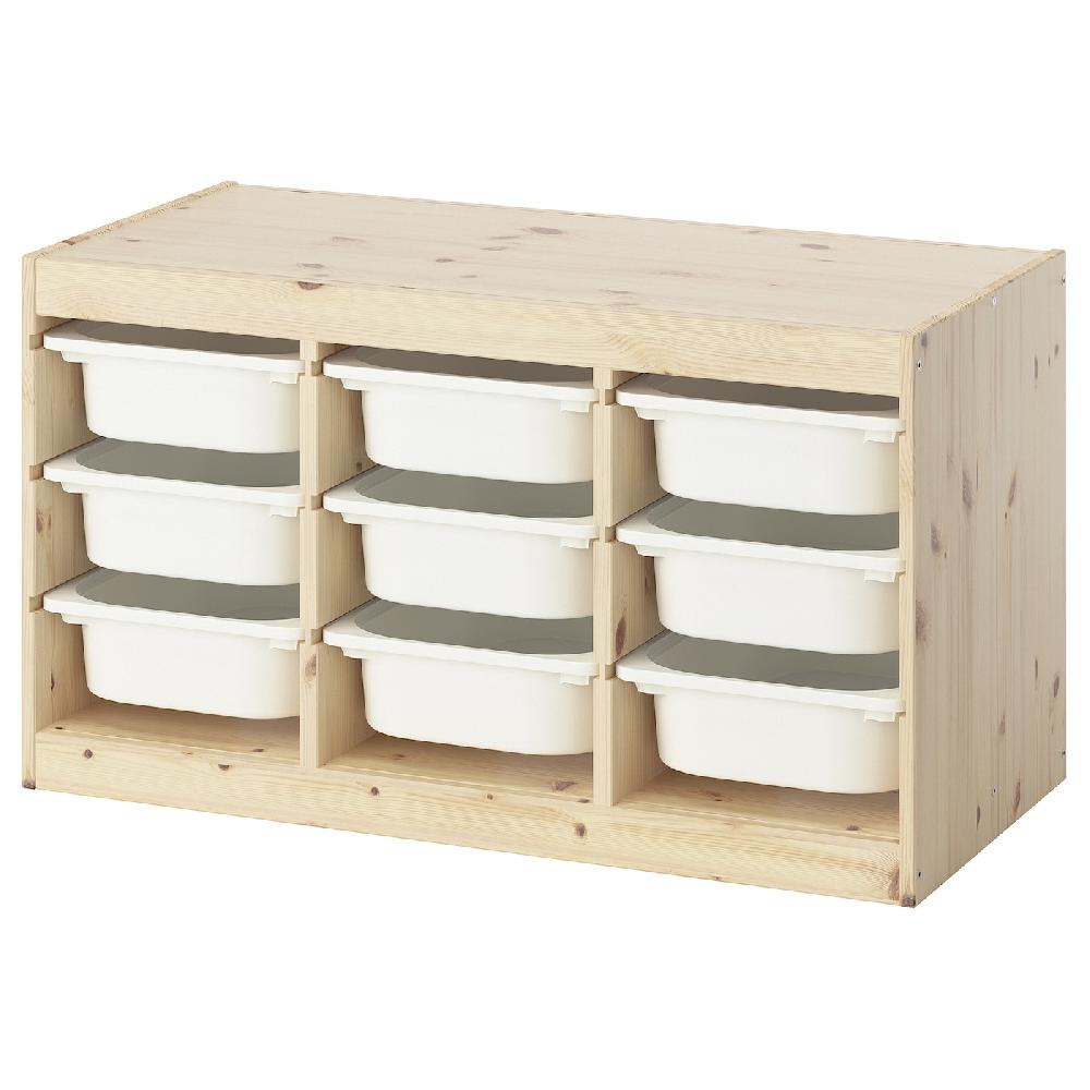 IKEA TROFAST Combinación de almacenaje con cajas pino tte claro/blanco 93x44x52 cm