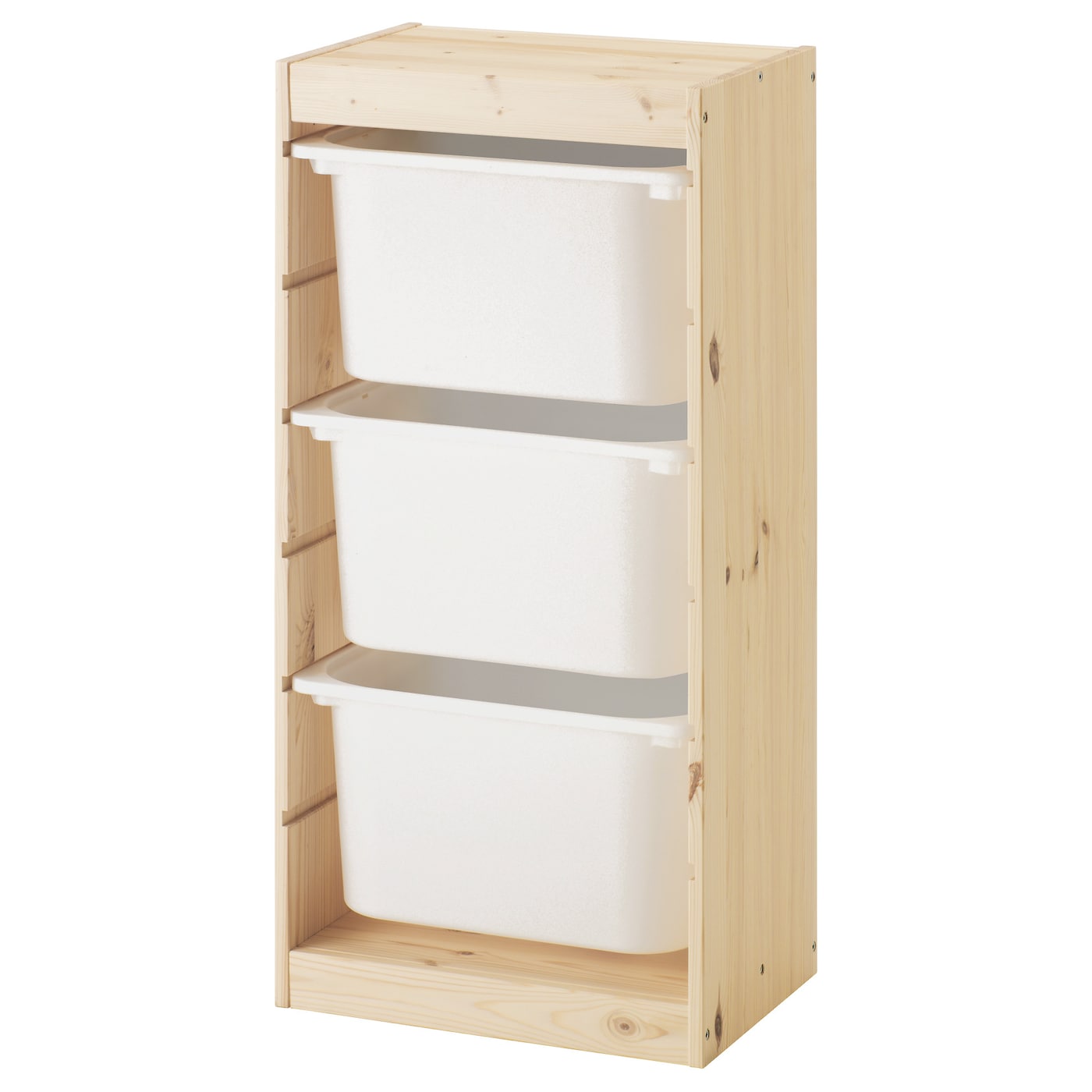 IKEA TROFAST Combinación de almacenaje con cajas pino tte claro/blanco 44x30x91 cm