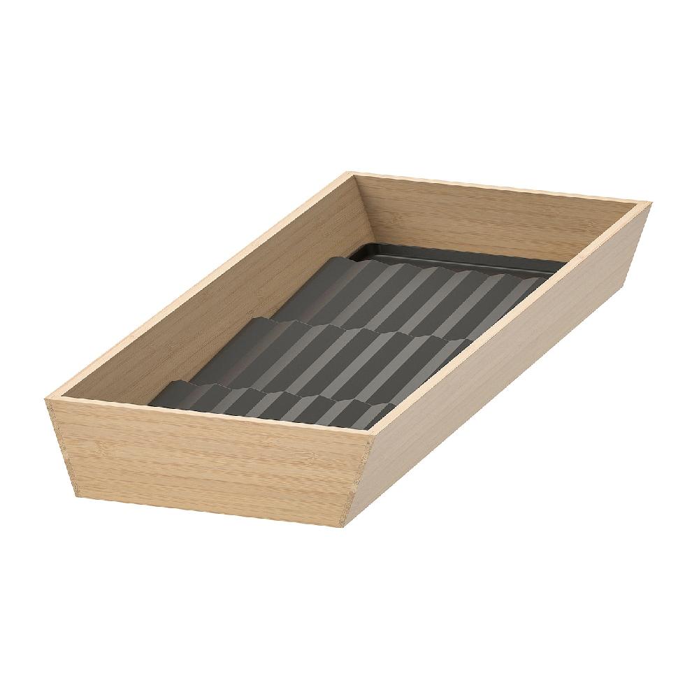IKEA UPPDATERA Bandeja con portaespecias bambú claro/antracita 20x50 cm