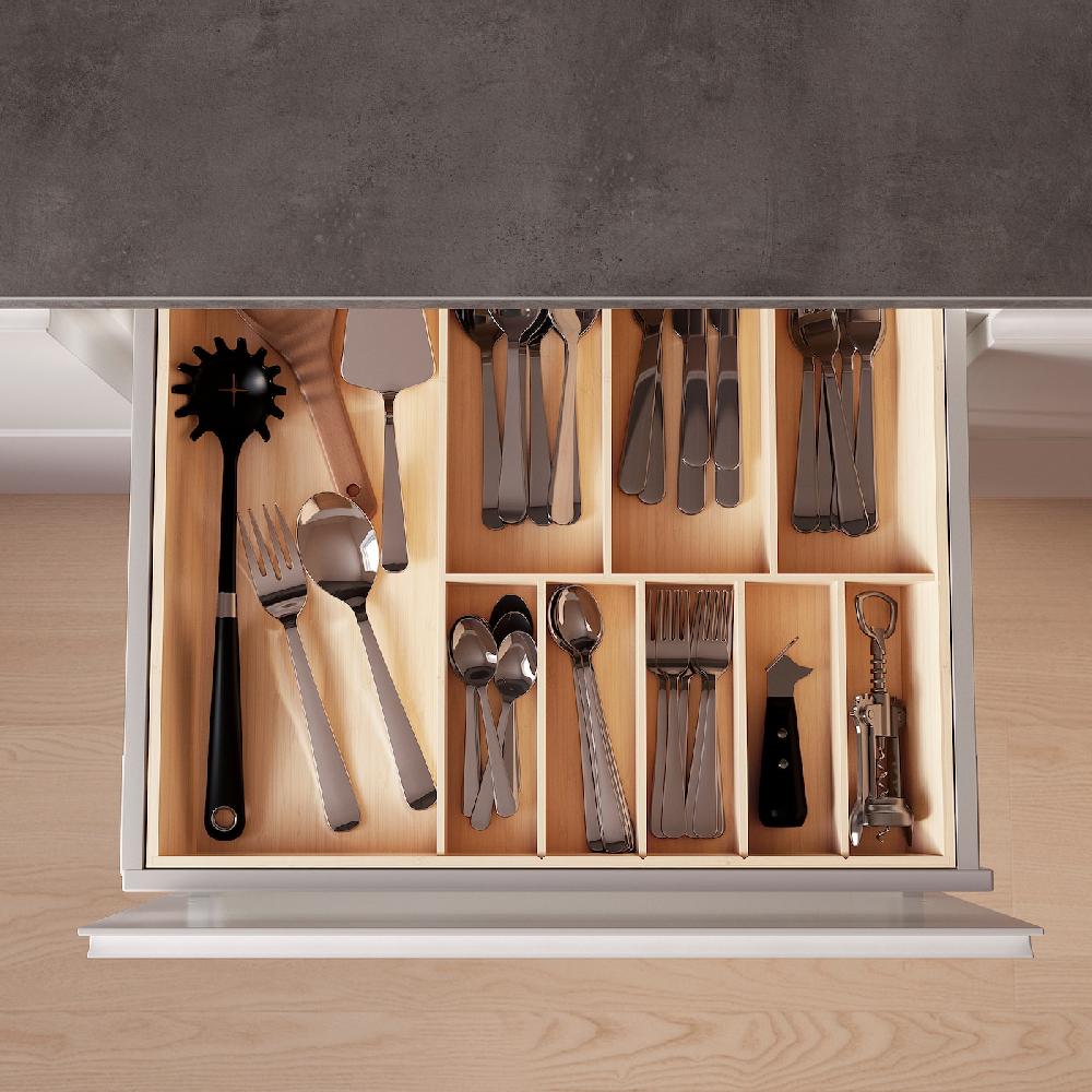 IKEA UPPDATERA Bandeja Para Cubiertos Bambú Claro 52x50 Cm