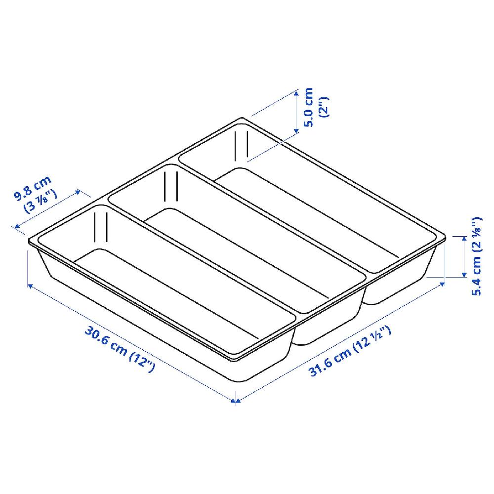 IKEA UPPDATERA Bandeja Para Cubiertos Blanco 32x31 Cm