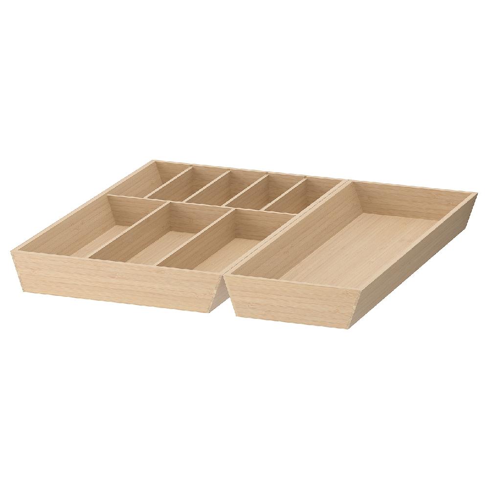 IKEA UPPDATERA Bandeja para cubiertos y utensilios bambú claro 52x50 cm