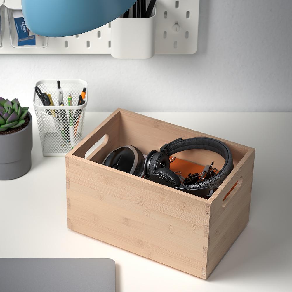 IKEA UPPDATERA Caja Almacenaje Bambú Claro 16x24x15 Cm