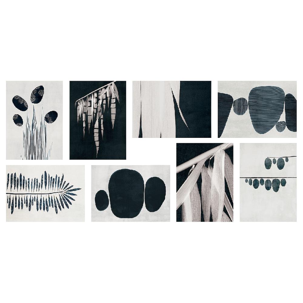 IKEA VÄXBO Composición de láminas abstractos 13x18 cm