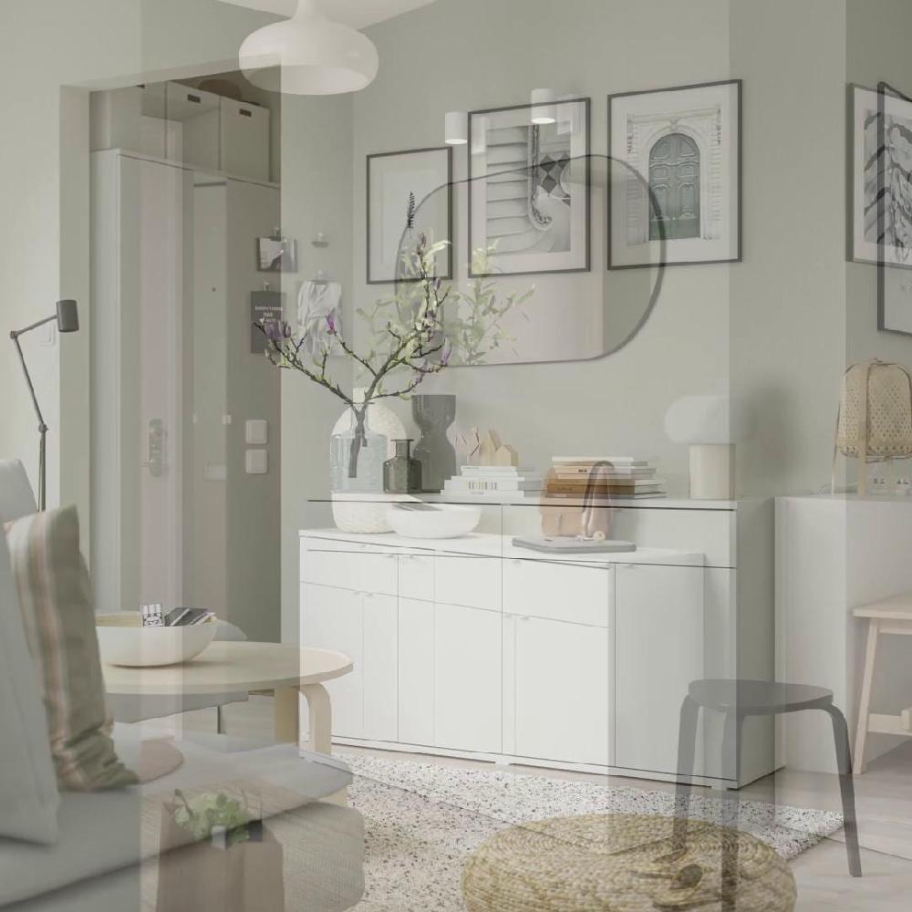 IKEA VIHALS Combinación De Almacenaje Blanco 235x37x140 Cm