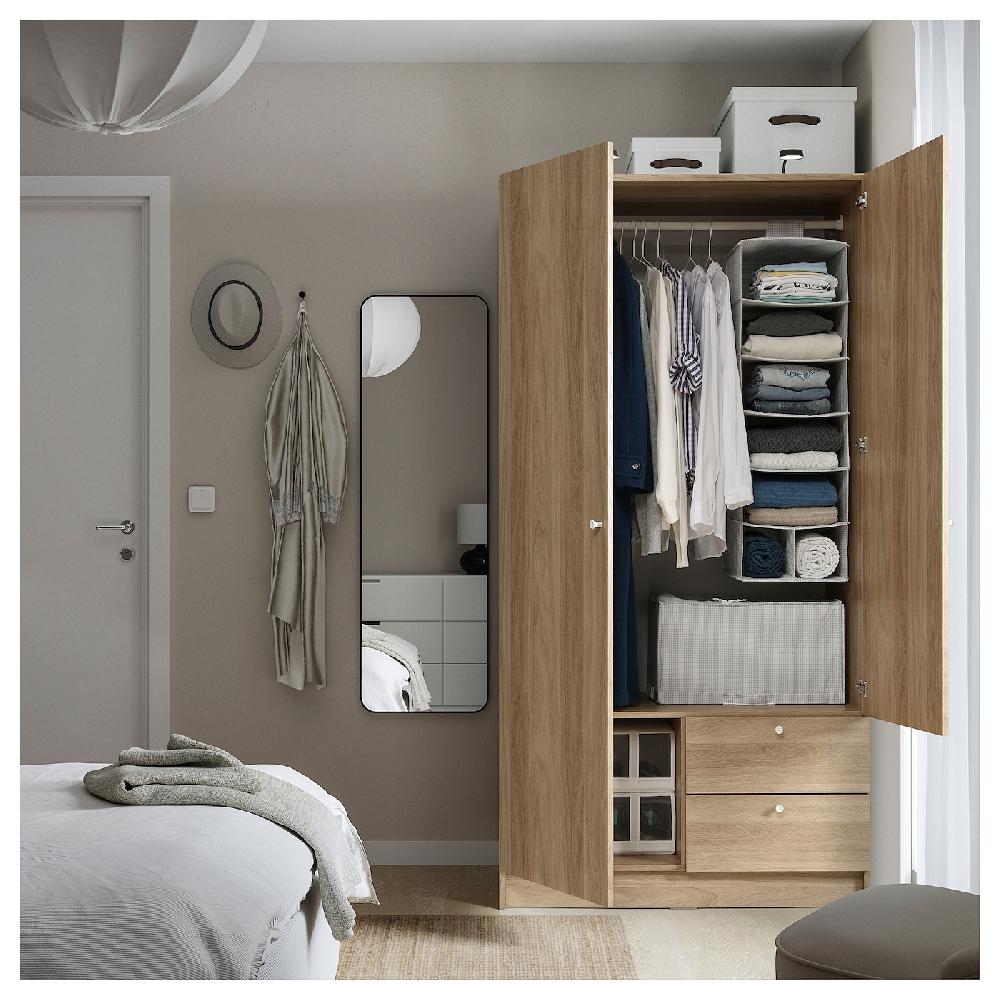 IKEA VILHATTEN Armario De 2 Puertas Y 2 Cajones Efecto Roble 98x57x190 Cm