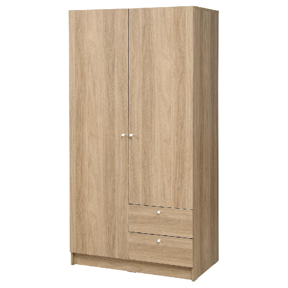 IKEA VILHATTEN Armario de 2 puertas y 2 cajones efecto roble 98x57x190 cm