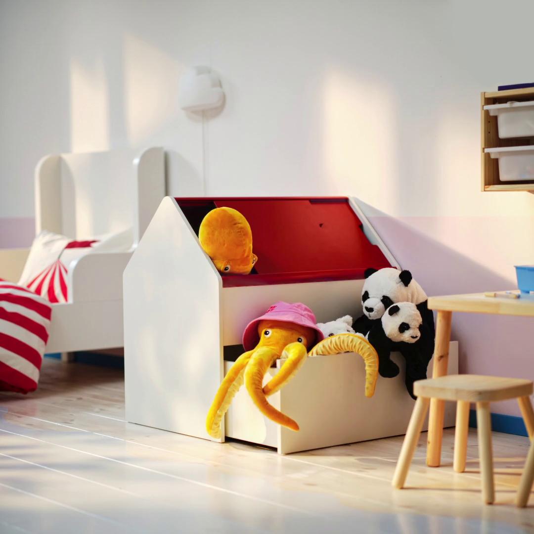 IKEA VITBJÖRN Módulo Almacenaje+cajón Blanco/rojo 80x55x78 Cm