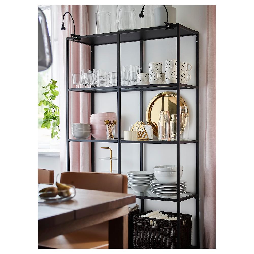 IKEA VITTSJÖ Estantería Negro-marrón/vidrio 100x175 Cm