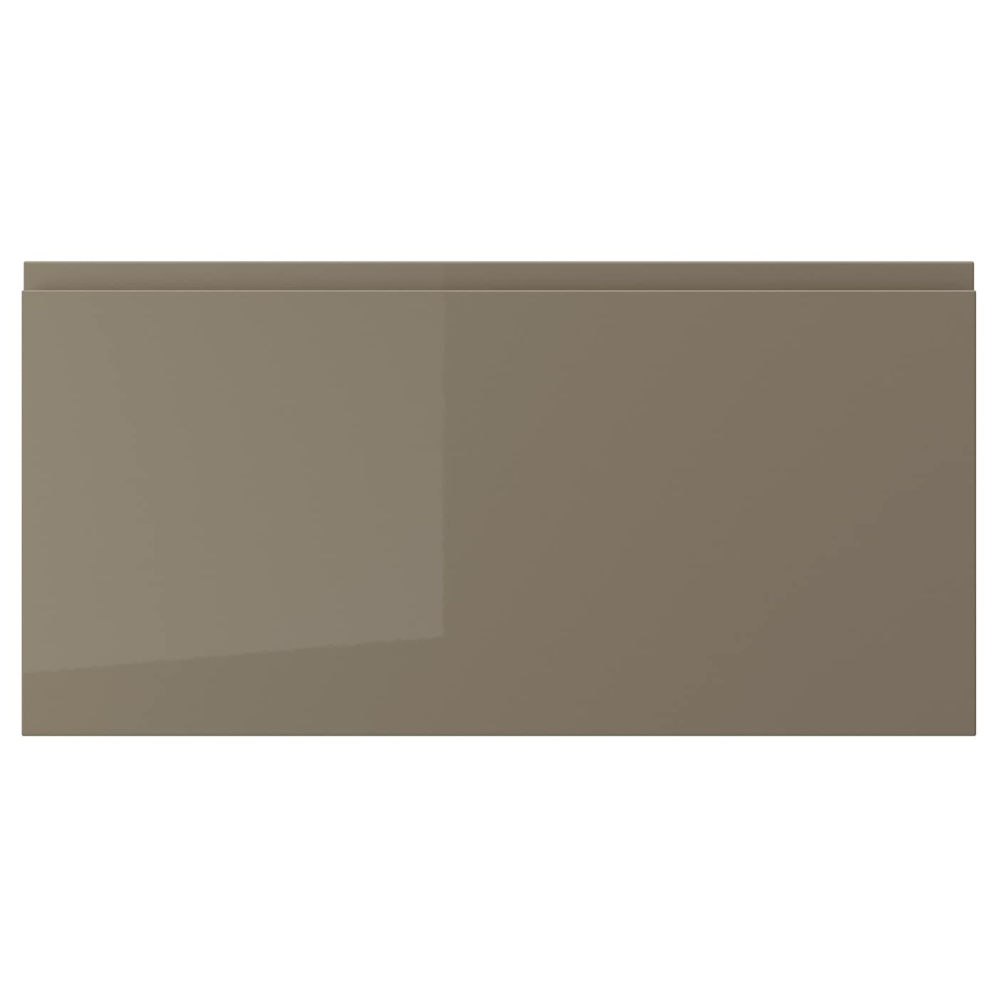 IKEA VOXTORP Frente de cajón alto brillo marrón grisáceo oscuro 80x40 cm