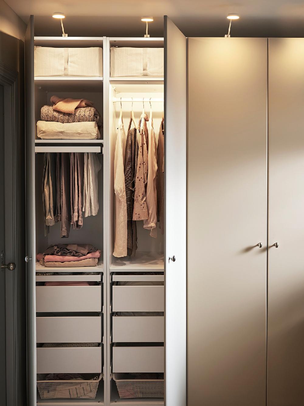 IKEA YTBERG Iluminación De Armario Blanco/regulación Intensidad Luminosa