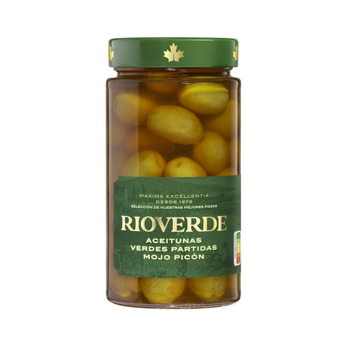 Alcampo Aceitunas verdes partidas con mojo picón RIOVERDE 370 g