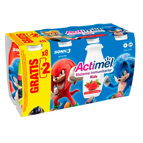 Alcampo ACTIMEL de Danone Leche fermentada con Lcasei y sabor a fresa 6 x 100 ml