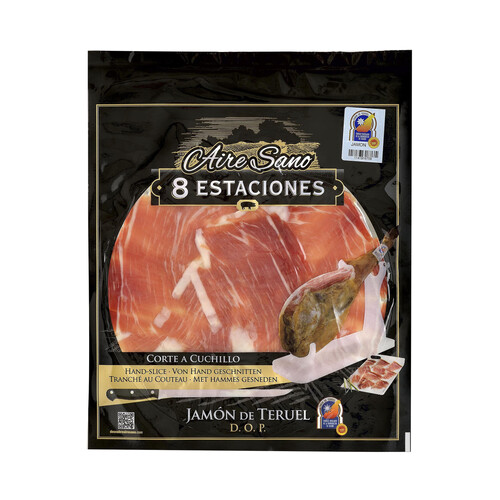 Alcampo AIRESANO Jamón curado con denominación de origen Teruel y cortado a cuchillo AIRESANO 8 Estaciones 80 g