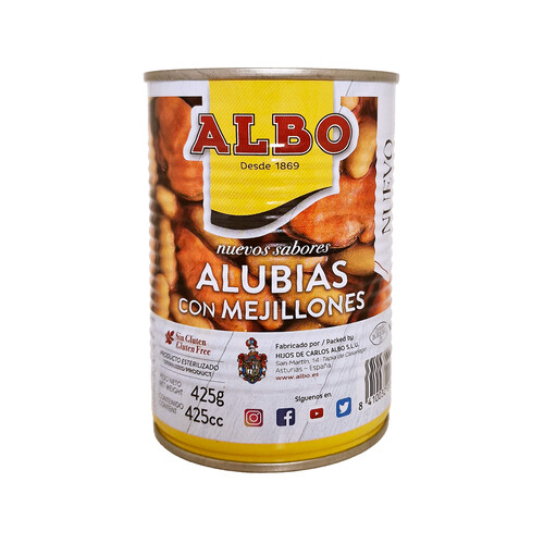 Alcampo ALBO Alubias con mejillones en conserva 425 g