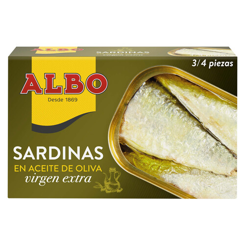 Alcampo ALBO Sardinas en aceite de oliva virgen lata de 85 g