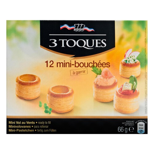 Alcampo 3 TOQUES Minis Vol-Au-Vents 12 uds. 66 g