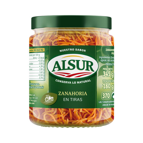 Alcampo ALSUR Zanahoria rallada 180 g