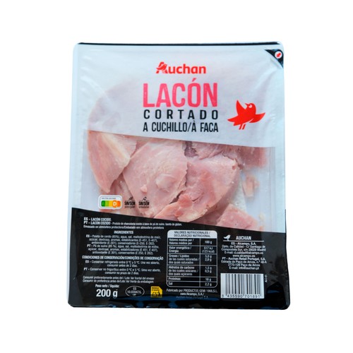 Alcampo AUCHAN Lacón cocido cortado a cuchillo