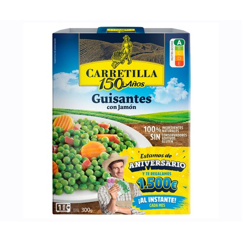 Alcampo CARRETILLA Guisantes con jamón 300 g