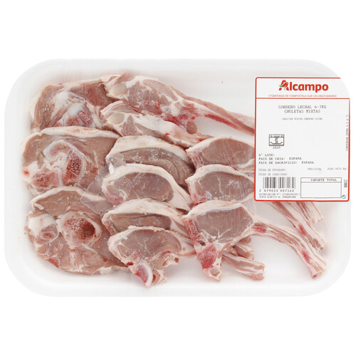 Alcampo Chuletas mixtas de cordero lechal