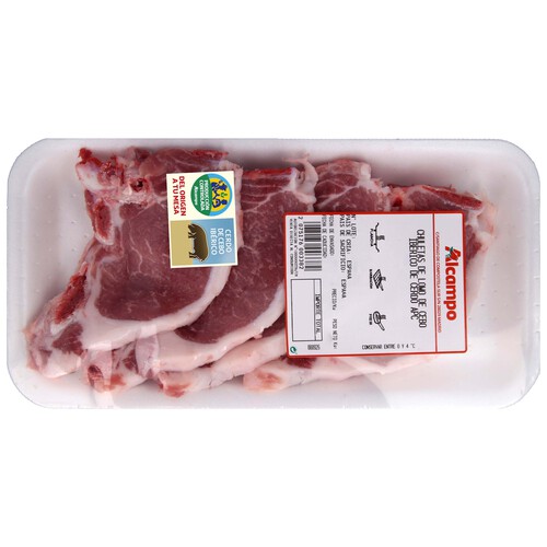 Alcampo ALCAMPO CULTIVAMOS LO BUENO Chuletas de lomo de cebo ibérico de cerdo especiales plancha barbacoa o freir