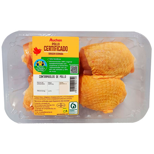 Alcampo ALCAMPO CULTIVAMOS LO BUENO Contramuslos de pollo certificado con piel Bandeja