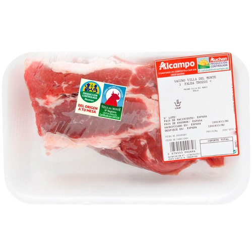 Alcampo ALCAMPO CULTIVAMOS LO BUENO Costilla añojo Villa del Monte bandeja