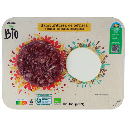 Alcampo ALCAMPO CULTIVAMOS LO BUENO ECOLÓGICO Hamburguesa con medallón de queso de cabra duo ecológico 169g
