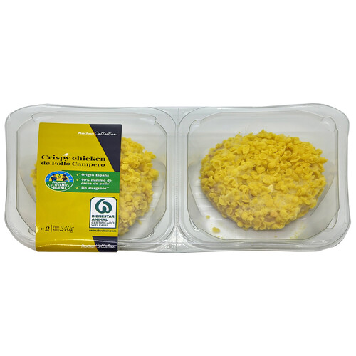 Alcampo ALCAMPO CULTIVAMOS LO BUENO Hamburguesa de pollo campero con rebozado crujiente 2 x 120 g