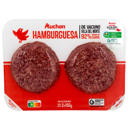 Alcampo ALCAMPO CULTIVAMOS LO BUENO Hamburguesas de vacuno Villa del Monte 2 x 150 g