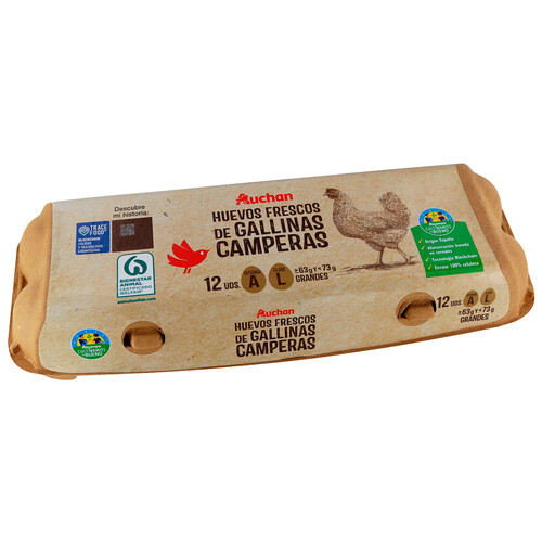 Alcampo ALCAMPO CULTIVAMOS LO BUENO Huevos de gallinas camperas clase L y cat. A 12 uds