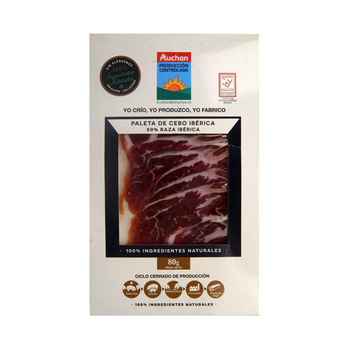 Alcampo ALCAMPO CULTIVAMOS LO BUENO Paleta ibérica de cebo (50% raza ibérica) cortada en lonchas 80 g