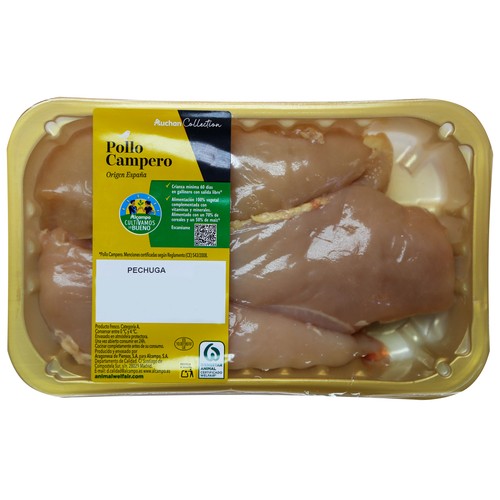 Alcampo ALCAMPO CULTIVAMOS LO BUENO Pechugas de pollo campero sin piel Bandeja