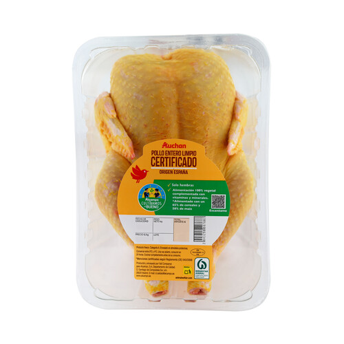 Alcampo ALCAMPO CULTIVAMOS LO BUENO Pollo Certificado Limpio Y Entero Bandeja