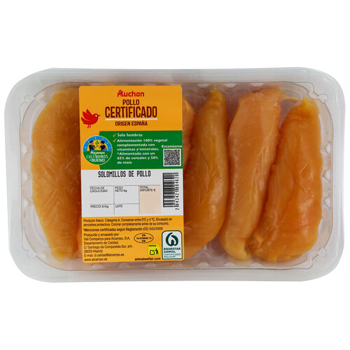 Alcampo ALCAMPO CULTIVAMOS LO BUENO Solomillos De Pollo Certificado Bandeja