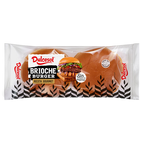Alcampo DULCESOL Pan burguer brioche 4 uds. 350 g