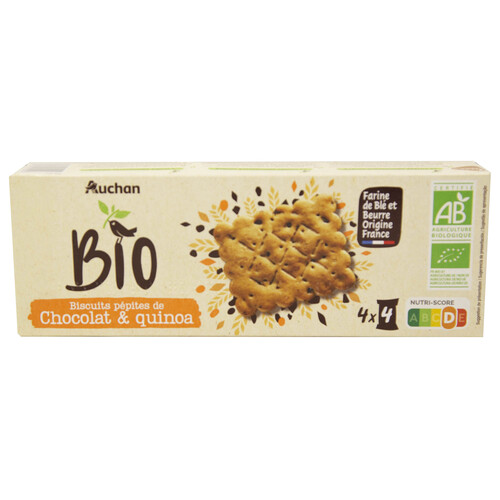 Alcampo ALCAMPO ECOLÓGICO Galletas con pepitas de chocolate y quinoa ALCAMPO ECOLÓGICO 14 uds x 135 g