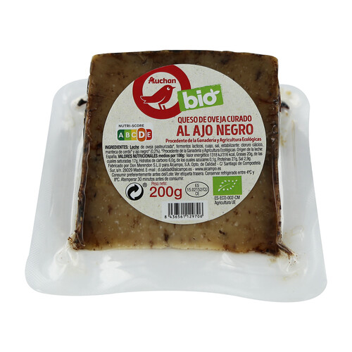 Alcampo ALCAMPO ECOLÓGICO Queso de oveja curado al ajo negro ALCAMPO ECOLÓGICO 200 g